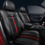 FUNDA CUBRE ASIENTO NEGRA/ROJO/GAMUZA/FIBRA DE CARBONO - Imagen 2