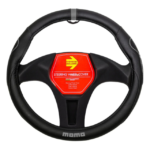 CUBREVOLANTE 38CM NEGRO/GRIS CON GRIP LATERAL