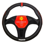 CUBREVOLANTE 38CM NEGRO/ROJO CON GRIP LATERAL
