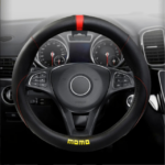 CUBREVOLANTE 38CM NEGRO DETALLE ROJO - Imagen 2