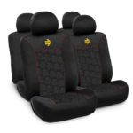 FUNDA CUBRE ASIENTO NEGRO/ROJO/LOGO EN RELIEVE