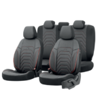 FUNDAS CUERO NEGRO Y ROJO OTOM CORE