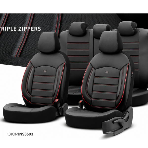 FUNDAS GRISES CON NEGRO CUERO  OTOM INSPIRE