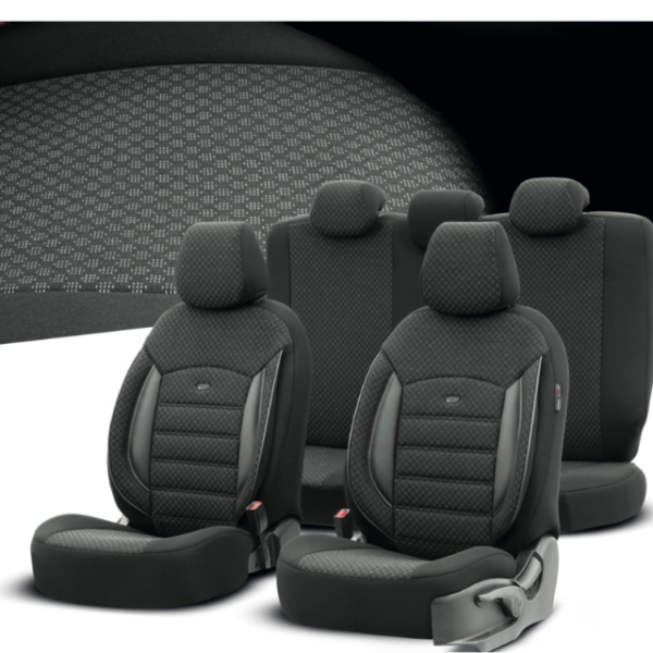 FUNDAS NEGRO Y AZUL POLIESTER OTOM SPORT PLUS