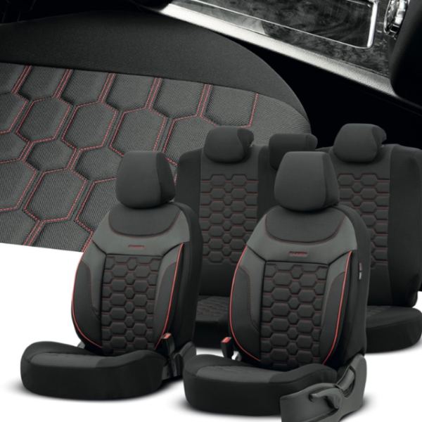 FUNDAS NEGRO Y GRIS OTOM CARBON